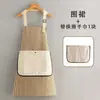 Fabricante de delantal a rayas de algodón y lino al por mayor moda transpirable delantal para el hogar restaurante delantal para cocina casera comercio exterior anti-manchas