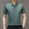 Camisa de Manga Corta de Seda de Hielo para Hombre de TikTok Sin Marcas Verano 2023 Color Sólido Casual de Negocios Camisa Delgada Ropa para Hombre