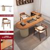 Mesa de Té de Madera Maciza Estilo Chino Nuevo Combinación Mesa de Té y Sillas Acrílico Balcón Moderno Simple Apartamento Pequeño Hogar Mesa de Té