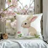 Capa de Almofada de Coelho da Páscoa Cross-Border Jit Mais Vendida com Estampa de Animal Fofo Decoração de Sofá Capa de Almofada Macia