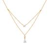Nuevo Collar de Acero de Titanio con Incrustaciones de Diamantes Gota de Agua Elegante y de Alta Gama Diseño Simple Cadena Clavicular Chapado en Oro de 18K Xl651