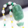 Productos para el interior del coche colgante decorativo con cuentas para coche exquisito jade verde lingote de plata Guanyin para colgar en el coche imagen de Guanyin
