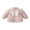Chamarra de algodón acolchada para bebé, top acolchado grueso, abrigo cálido para niñas, 120g, abrigo de otoño/invierno para bebés y niños pequeños para niñas