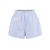 Shorts Casuais de Renda Doce Feminina para Usar por Cima Cintura Alta Verão 2025 Novos Pijamas para Casa Calças Listradas de Renda