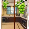 Patrón de Manzana Verde Refrigerador de una Puerta Refrigerador de Doble Puerta Pegatina Decorativa Impermeable Vidrio de Ventana Protector Solar Pegatina Autoadhesiva