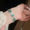 Pulseira de flor oval em zircônia, luxo leve, alta qualidade, elegante, design único, acessório feminino versátil