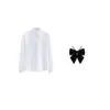 Nueva camisa blanca JK, minifalda femenina, corte ajustado, estilo preppy, top de uniforme con corbata y lazo, camisa versátil