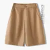 Shorts Blancos de Lino Tencel de Longitud Media para Mujer, Estilo Delgado de Verano, Nuevo Modelo 2026, Corte Holgado, Shorts de Pierna Ancha Línea A para Petite
