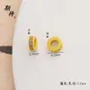 Ansioso por acessórios DIY de cor dourada Jiubao, pingente de anel de strass redondo requintado, pingente de anel de diamante, acessórios para pulseira de contas