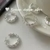 Anillo de Plata de Ley S925 con Incrustaciones de Concha, Joyería Famosa en Internet de Dongdaemun, Corea, Diseño Dulce de Nicho, Versátil
