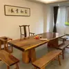 Tábua de Madeira de Nogueira de Corte Inteiro, Placa Grande de Madeira Maciça, Mesa de Chá, Mesa de Escritório Executiva, Mesa Executiva de Placa Inteira