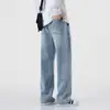 Jeans de Mezclilla Rectos Sueltos Lavados 2026 con Cordón, Pantalones Largos Casuales, Pantalones de Otoño de Moda para Hombre