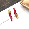 Aço Inoxidável Realista 3D Pimenta Vermelha Série de Legumes Pingente Chaveiro Brinco Acessórios Tendência DIY