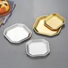 Plato Coreano Octagonal Espesado de Acero Inoxidable para Kimchi Plato Dorado de Fondo Plano Plato para Barbacoa Plato Espesado para Snacks Postres Frutas