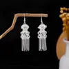 Selección PremiumAretes de Plata Imitación Étnica, Aretes de Estilo Étnico, Aretes Largos con Borlas de Atracción Turística