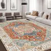 Alfombra de Sofá de Mesita de Noche Vintage Estilo Americano Más Vendida Transfronteriza para Sala de Estar y Dormitorio, Tapete Lavable y Limpiable para Niñas