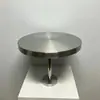 Mesa redonda pequena de aço inoxidável montada na parede para cafeterias e lojas de milk tea da moda, mesa pequena montada na parede estilo industrial