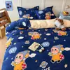 Juego de tres piezas de terciopelo de leche para dormitorio estudiantil, funda de edredón de forro polar de doble cara para otoño e invierno, juego de cuatro piezas cálido y engrosado de forro polar de coral