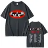 Camiseta com Estampa Gráfica Rock Band Kmfdm Tour 97 Verão Masculina e Feminina Retrô Gótico Punk Streetwear