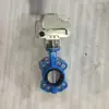 Válvula borboleta tipo pinça elétrica, vedação macia, chave de linha central, placa de nylon de ferro fundido, fabricante: Tianjin D971X-16Q