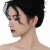 E3010 Pendientes de Estrella de Plata de Ley S925 Simples y de Moda Pendientes Exagerados de Estilo Festivo para Mujer Lujo Ligero Sentido de Gama Alta