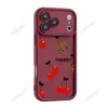 Funda de teléfono con diseño de cerezas y estampado de leopardo estilo europeo y americano para Apple 17 Pro, suministro transfronterizo, acabado mate, funda protectora resistente a caídas