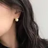 Pendientes de Viga de Equilibrio de Perlas Shijia Vintage Baoman para Mujer Corea del Sur Nicho Sencillos Versátiles Elegantes de Alta Gama
