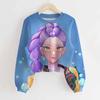 Moletom Curto Infantil K-Pop Demon Hunter Estampado em 3D da Moda Outono e Inverno Vendas Diretas de Fábrica