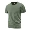 Camiseta Sin Costuras de Seda Helada para Hombre Verano Nuevo Elástica de Secado Rápido Manga Corta Deportiva Transpirable