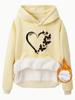 Comercio electrónico transfronterizo otoño e invierno amor mariposa estampado chalecos con capucha otoño e invierno tendencia Joker camisas de manga larga para mujer en stock al por mayor