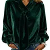 Ropa Femenina Transfronteriza Europea y Americana Otoño/Invierno 2026 Nuevo Terciopelo Diseño de Moda Sentido Cinta Top Femenino Camiseta de Color Sólido