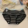 Ropa interior de algodón puro estilo americano con rayas de sol para niñas, para mujer 10A, antibacteriana, 100% algodón, tiro extendido, cómoda, ajustada a la cadera, bragas tipo triángulo