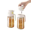 Botella de aceite de doble uso para rociar y verter, recipiente de aceite antigoteo, botella de aceite en spray de vidrio engrosado, botella casera de cocina para salsa de soja y vinagre