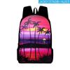 2023 Nuevo Producto Mochila Escolar Transfronteriza Mochila para Secundaria Árbol de Coco Estampado Digital Bolsa de Hombro Set de Correa para Lápices