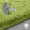 Alfombra de Pelo de Seda de Color Sólido Transfronteriza Alfombra Sencilla para Mesa de Café de Sala de Estar Alfombra Completa para Mesita de Noche de Dormitorio Alfombra de Pelo Largo PVpile Felpudo