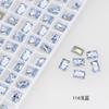 Rinestones Dongzhou Crystal Corte Flor de Hielo 4x6 Clavo Recto Largo para Uñas, Rinestones Cuadrados Pequeños de Fondo Puntiagudo K9 de Alta Calidad para Decoraciones de Uñas