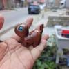 Adornos de gatito de palisandro con cuerno de rinoceronte, lindo animal creativo, mini gatito de madera curioso, regalo con asa para jugar