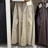 Calça Feminina Nova Primavera/Verão 2026 Calça-Saia Casual Solta Cintura Elástica Perna Larga Reta Cropped 485593