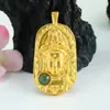 Pingente de Jade Guan Yu Natural Grau A Colar de Jade Água Azul Nó de Bambu Estilo Vintage Atacado ao Vivo S5060503L