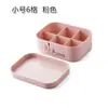 Caja de almacenamiento de cosméticos de escritorio de plástico translúcido esmerilado para labiales con tapa, caja para mascarillas, caja organizadora para productos de cuidado de la piel