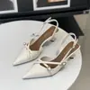 Sandalias de Mujer con Punta Fina y Tacón Delgado, Novedad Verano 2026, Tacones Altos de Charol Color Nude, Elegantes Sandalias sin Espalda con Correa Única
