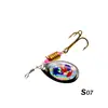 Venta al por mayor, 3,5 G, pieza de mano giratoria de lentejuelas metálicas, 10 piezas de hierro de cebo biónico Luya cargadas, cebo falso, equipo de pesca
