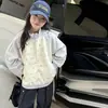 Abrigo de Otoño para Niña 2026 Estilo Nuevo Cárdigan Infantil, Sudadera Deportiva con Cremallera para Niños Talla Mediana y Grande, Chaqueta de Béisbol para Niñas Pequeñas
