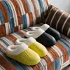 Sapatos de Algodão Cor Lisa Impermeáveis EVA Femininos 2026 Outono Inverno Novos Internos Com Pelúcia Quente Sola Macia Casal Casa Sapatos de Algodão Masculinos