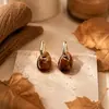 Aretes estilo Melard transfronterizos, aretes de resina ámbar, aretes geométricos vintage de carey color caramelo, aretes de mujer otoño/invierno