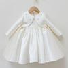 Vestido de Cumpleaños de Primavera Estilo Coreano Vestido de Princesa Nicho para Bebés Niñas, Vestido Tutú Sencillo de Manga Larga de Cumpleaños para Niñas de un Año