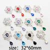 32*60mm Liga Strass Acrílico Coroa Pingente Flor Disco DIY Roupas Acessórios de Cabelo Joias Broche Decorativo Acessórios