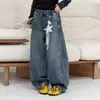 Calça Jeans Feminina Primavera e Outono 2026 Nova Casual Menina Estilo Coreano Crianças Médias e Grandes Jeans com Strass Cortado a Frio Transfronteiriço