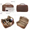 Venda Direta da Fábrica Bolsa de Higiene Pessoal Genuína de Couro Retrô Couro Crazy Horse Moda Feminina Bolsa de Cosméticos Grande Capacidade Bolsa de Higiene Pessoal para Viagem para Homens