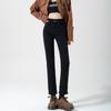 Calça jeans de cintura alta emagrecedora, retrô, azul, feminina, perna reta, 2025, reta, nova chegada, cortada, fumaça, tubo, calça, estilo Hong Kong